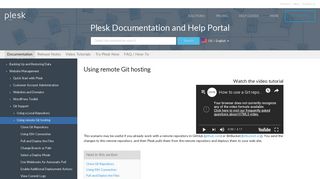 Using remote Git hosting - Plesk Documentation