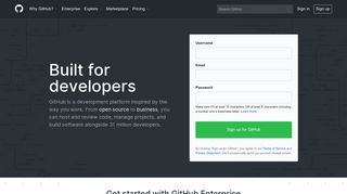 The world's leading software development platform · GitHub