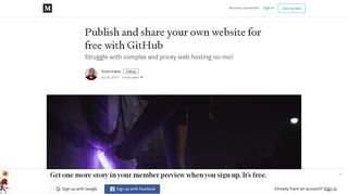 Publish and share your own website for free with GitHub - Medium