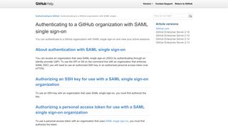 Authenticating to a GitHub organization with SAML single sign-on ...