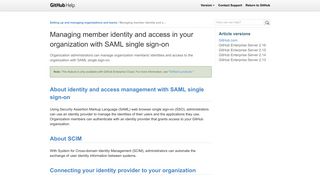 Managing member identity and access in your organization with SAML ...