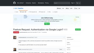 Feature Request: Authentication via Google Login? · Issue ... - GitHub