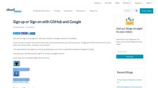 Sign up or Sign on with GitHub and Google | CloudBees