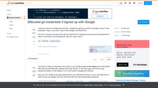 Bitbucket git credentials if signed up with Google - Stack Overflow