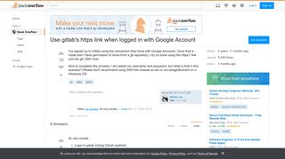 Use gitlab's https link when logged in with Google Account - Stack ...