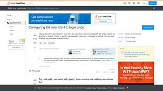 Configuring Git over SSH to login once - Stack Overflow