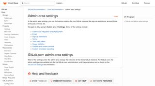Admin area settings | GitLab