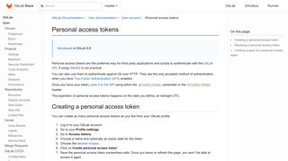 Personal access tokens | GitLab