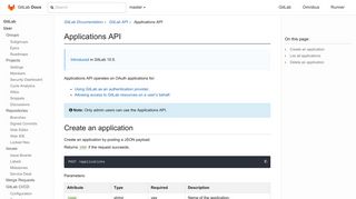 Applications API | GitLab