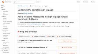 Customize the complete sign-in page | GitLab