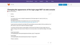 Changing the appearance of the login page NOT via web console ...