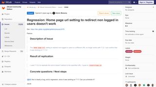 Regression: Home page url setting to redirect non logged in ... - GitLab