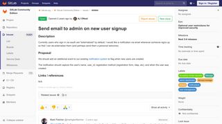 Send email to admin on new user signup (#26684) · Issues · GitLab ...