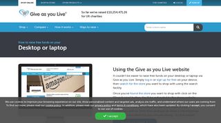 How it works on your desktop | Give as you Live