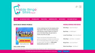 Give Back Bingo Mobile | Claim 300% Bonus + 50 FREE Spins Here!