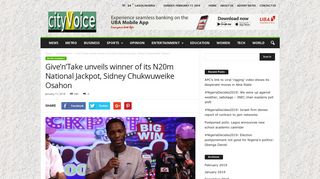 Give'n'Take unveils winner of its N20m National Jackpot, Sidney ...