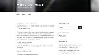 Linux 'Give root password for maintenance' Lost Password – m ...