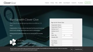 Sign Up - Clover Give Online Giving