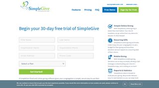 Sign Up | SimpleGive Online Giving