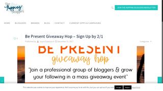 Be Present Giveaway Hop - Sign Up by 2/1 - The Hopping Bloggers
