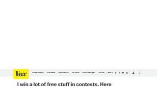 I win a lot of free stuff in contests. Here are my secrets. - Vox