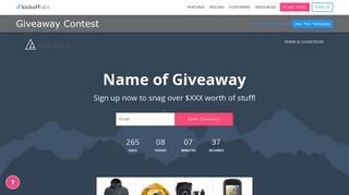 Landing Page Template: Giveaway Contest | KickoffLabs