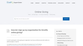 How do I sign up my organization for Givelify online giving? - Givelify ...