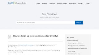 How do I sign up my organization for Givelify? - Givelify Support Center