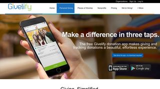 Personal Giving - Nonprofit Donation and Church Giving App - Givelify