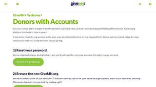 Donors with Accounts | GiveMN