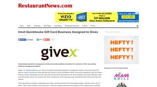 Intuit Quickbooks Gift Card Business Assigned to Givex ...