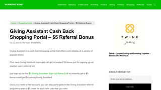 Giving Assistant $5 Sign-Up Bonus and $5 Referral Reward Program