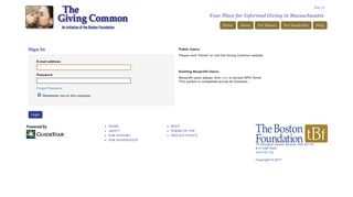 Sign In - The Giving Common - GuideStar