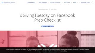 #GivingTuesday on Facebook Prep Checklist – Nonprofits on Facebook
