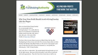 Why Your Non-Profit Should Avoid #GivingTuesday Like the Plague