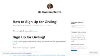 How to Sign Up for Givling! – Be Contemplative.