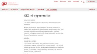 GIZ job opportunities