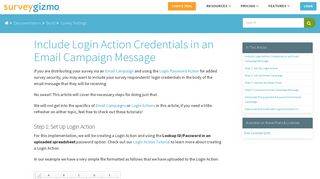 Include Login Action Credentials in an Email Campaign Message ...