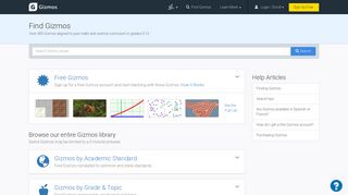 Browse the Gizmos Library of Math & Science Simulations