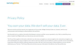 Privacy Policy - SurveyGizmo