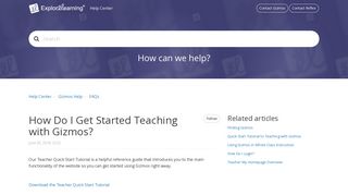 How Do I Get Started Teaching with Gizmos? – Help Center