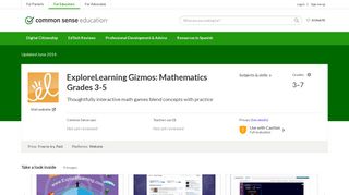 ExploreLearning Gizmos: Mathematics Grades 3-5 Review for ...