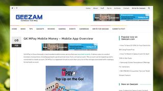 GK MPay Mobile Money - Mobile App Overview - Geezam.com