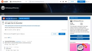 GK Login Char for November : SWGalaxyOfHeroes - Reddit