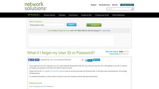 What if I forget my User ID or Password? - Network Solutions
