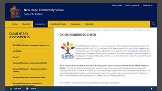 Elementary Assessments / GKIDS Readiness Check