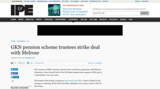 GKN pension scheme trustees strike deal with Melrose | News | IPE