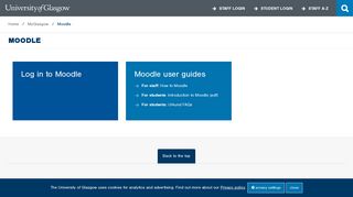 University of Glasgow - MyGlasgow - Moodle