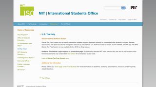 U.S. Tax Help | MIT | International Students Office