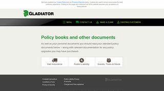 Policy documents and booklets | Gladiator Insurance